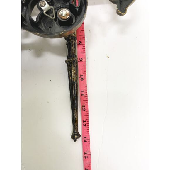 Vintage Gothic Dart Ind Three Arm Plastic Candelabra Sconce 1978 Black Gold 4193 - Picture 9 of 10